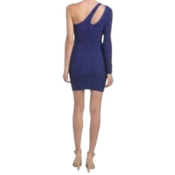 BCBGeneration Bodycon Mini Dress One Shoulder Cutout PeriBlue Size M/L NWT - Picture 2 of 10